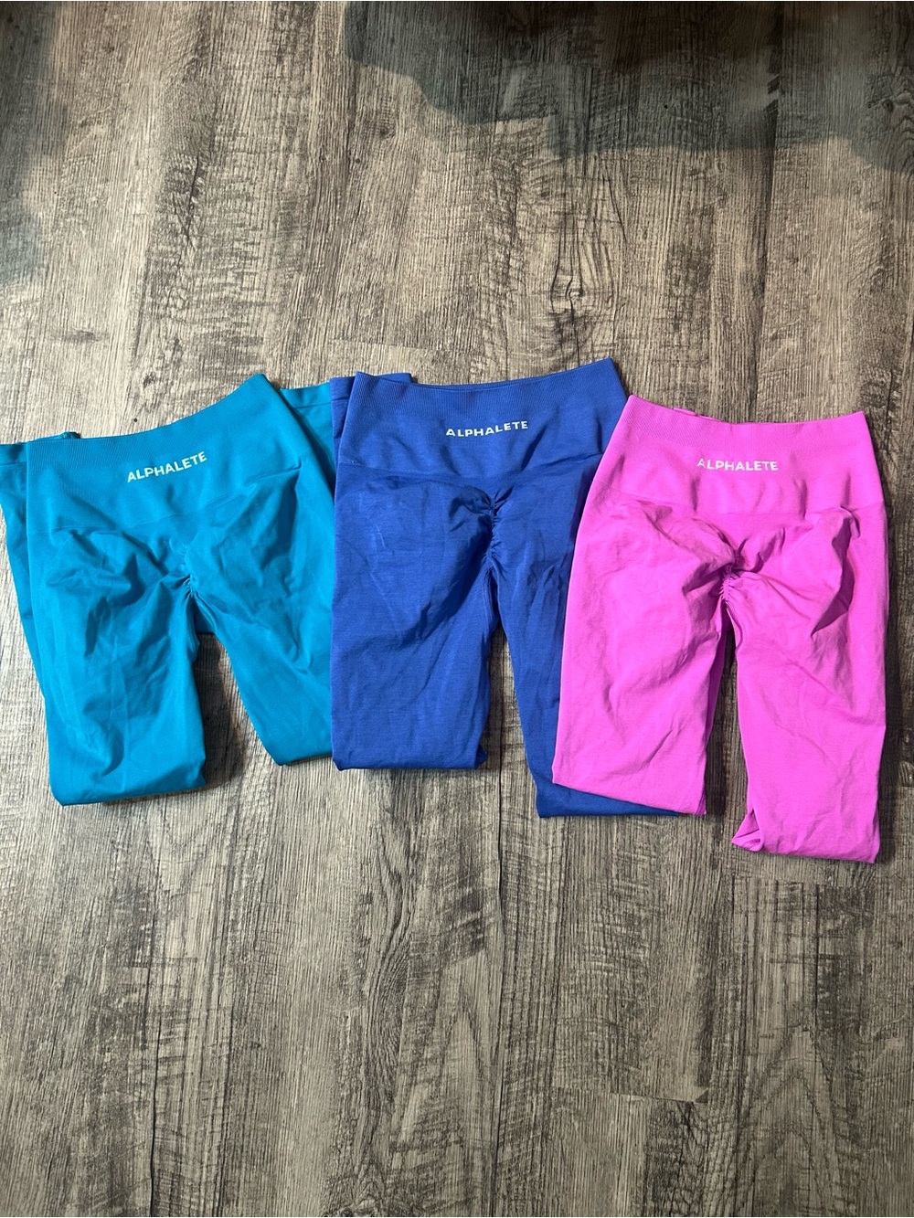 Alphalete Leggings Bundle - Teal, Blue, Pink